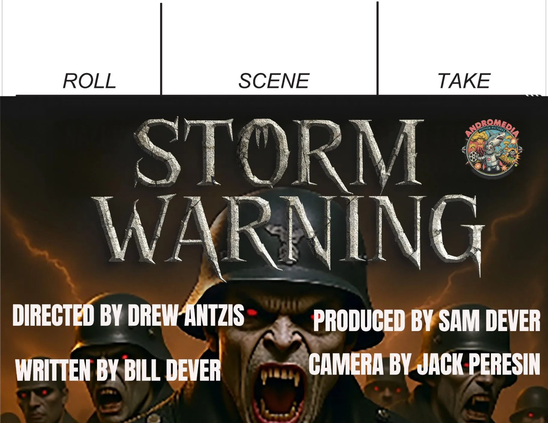 Storm Warning alternate poster with undead figures, a Mountie, and a doctor