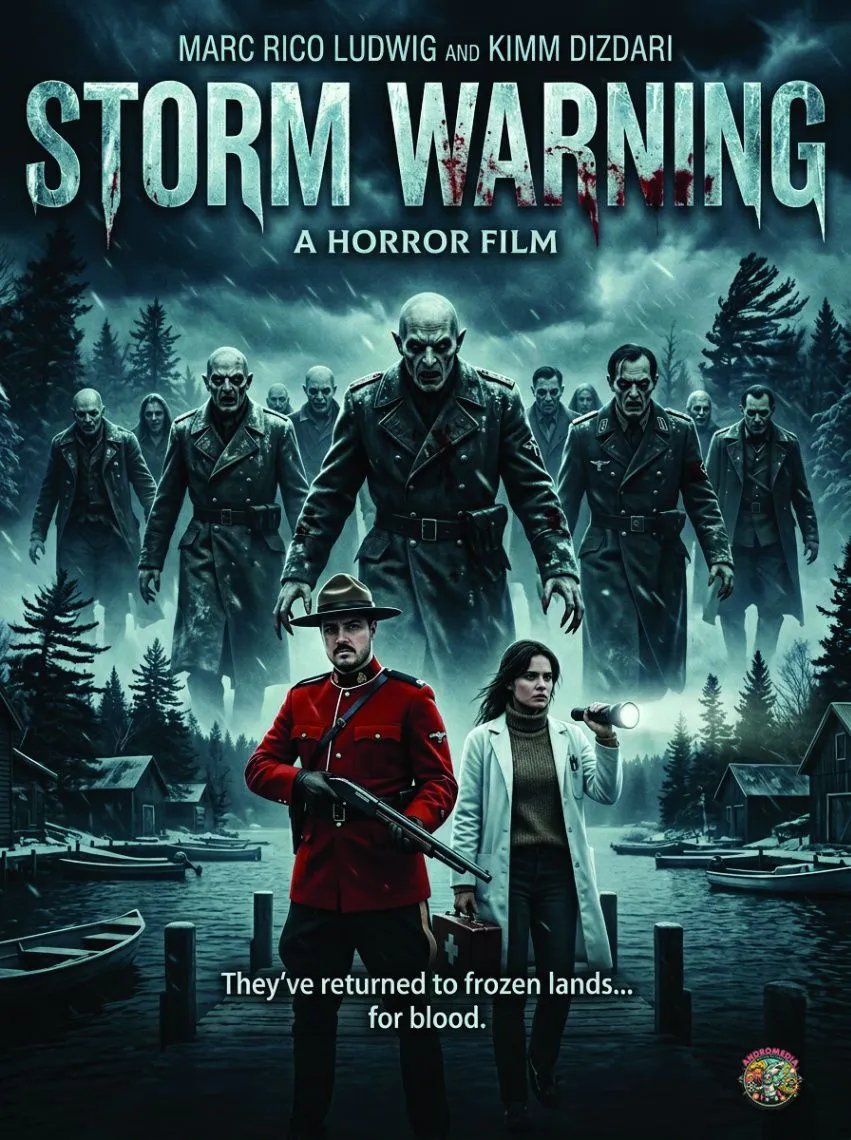 Storm Warning production clapperboard slate with the film crew credits